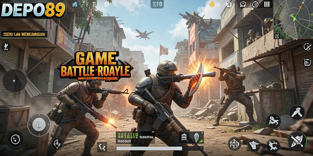 Gameplay DEPO89 yang mendebarkan dalam pertempuran Battle Royale.