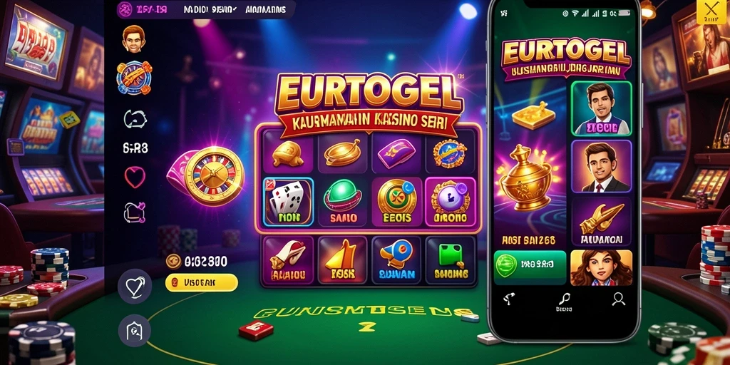 Screenshot gameplay EUROTOGEL yang menegangkan dengan berbagai permainan kasino.
