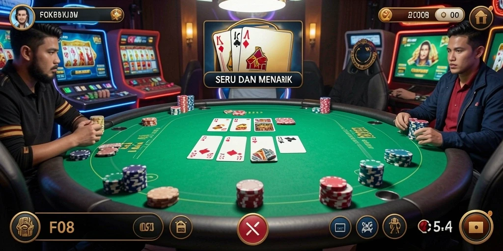Tampilan gameplay F08 yang seru dan menantang dalam permainan Poker.