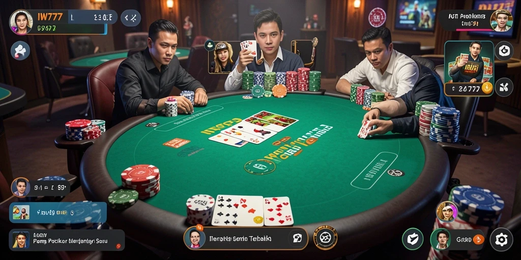 Tampilan gameplay Poker yang menarik dan interaktif.