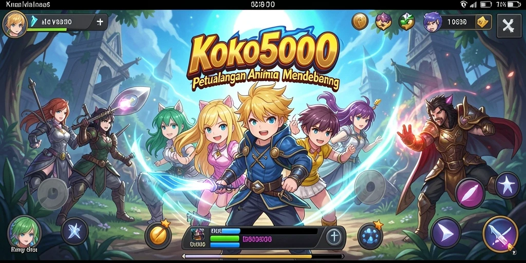 Tampilan gameplay KOKO5000 yang menawan dengan karakter Anime.