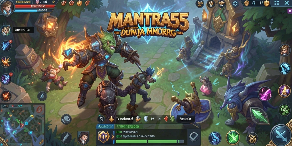 Tangkapan layar utama MANTRA55 menunjukkan gameplay menakjubkan dalam dunia MMORPG.