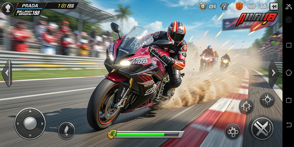Gameplay seru dan menegangkan di balapan motor PRADA188.
