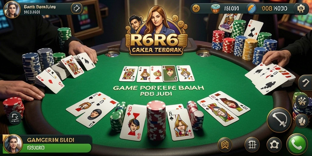 Screenshot utama R6R6 menampilkan gameplay Poker yang seru dan menarik.