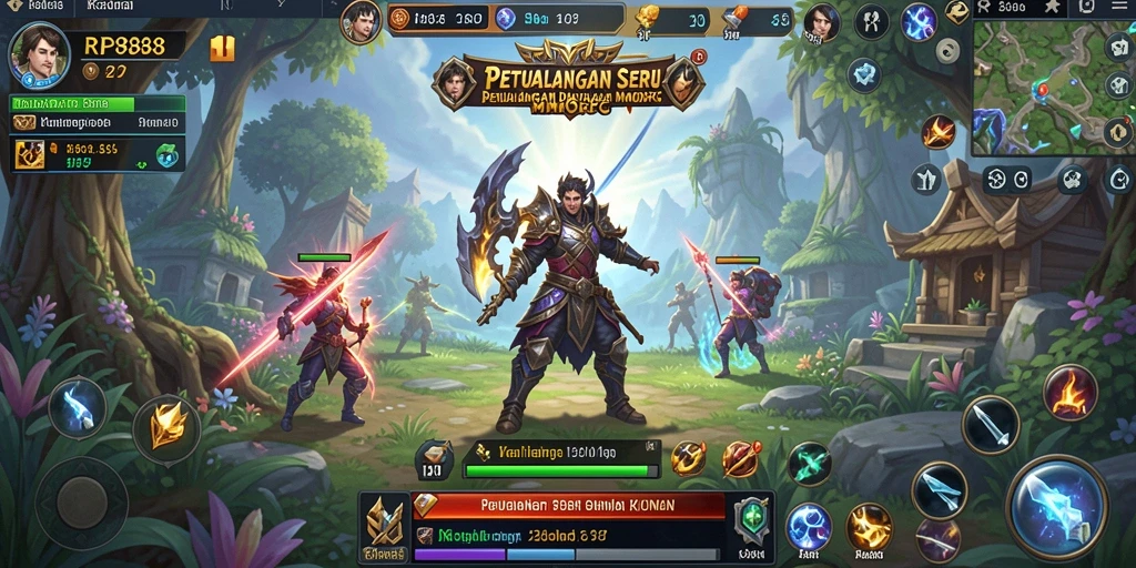 Tampilan gameplay seru di dunia fantasi RP888.