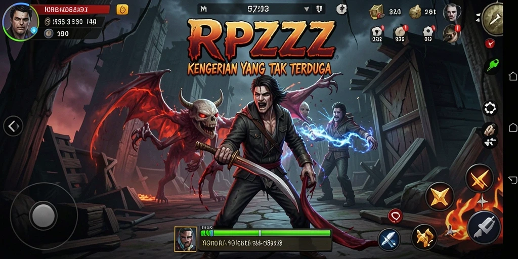 Tangkapan layar gameplay RPZZZ menunjukkan suasana horor yang menegangkan.