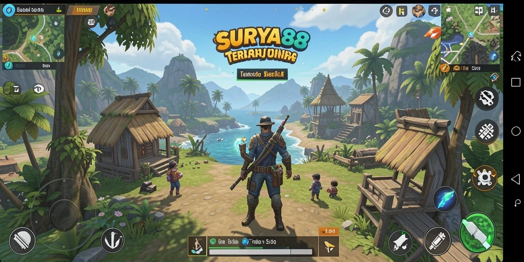 Screenshot gameplay SURYA88 menampilkan petualangan dalam dunia terbuka yang epik.