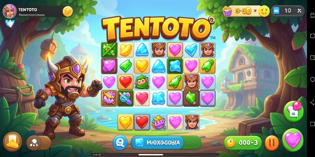 Menggambarkan gameplay seru dan penuh warna dari TENTOTO.